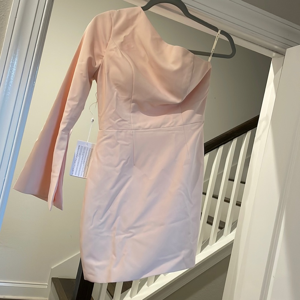 Pearl pink, one shoulder dress- New with tags